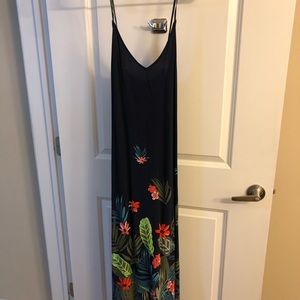 V neck maxi shift dress